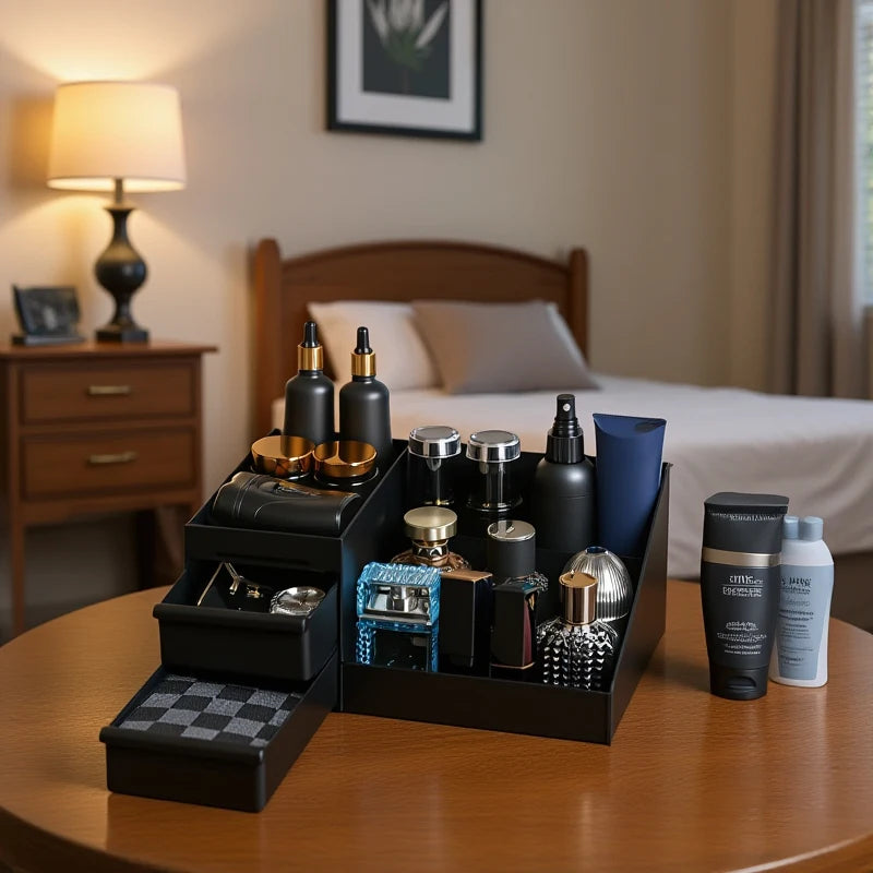 Cologne Organizer For Men, Perfume Stand, Bathroom Countertop Organizer With Drawers Cologne Holder For Dresser