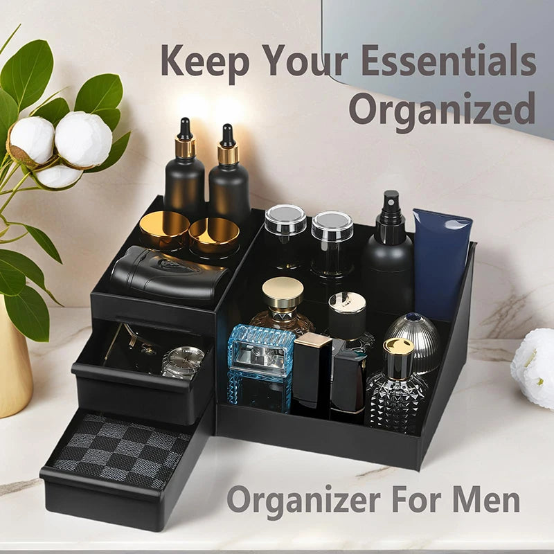 Cologne Organizer For Men, Perfume Stand, Bathroom Countertop Organizer With Drawers Cologne Holder For Dresser